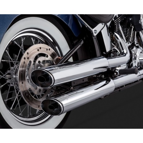 Chromovaný Vance & Hines výfuk EC TWIN SLASH SLIP-ONS Harley Davidson