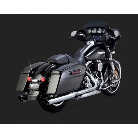 Chromované Vance & Hines koncovky výfuků TWIN SLASH ROUND SLIP-ONS pro Harley-Davidson